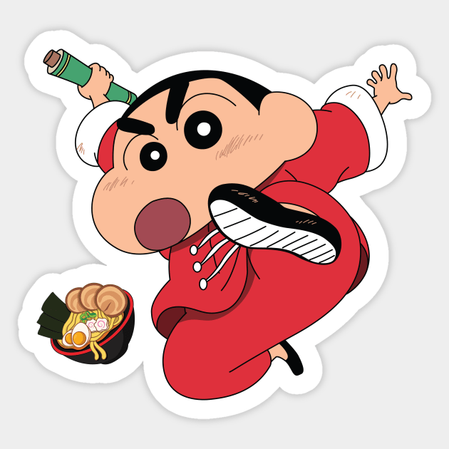 Cute Shinchan Become A Kung Fu Master Sticker by AnimeTee